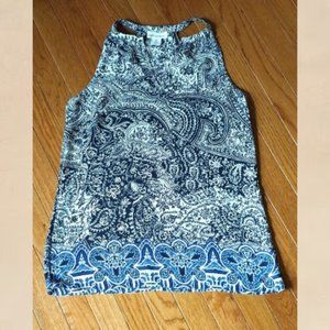Artisan NY Paisley Cami Tank Top Casual Vacation Beach Boho Dressy Work Travel